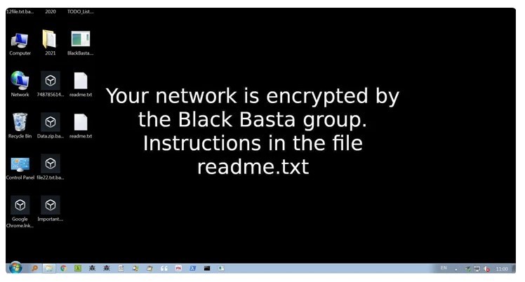 Black Basta message on infected system - The Hacker News