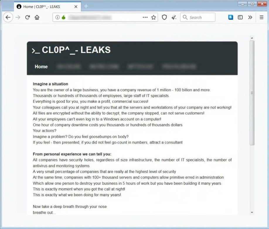 Sito di leak Cl0p