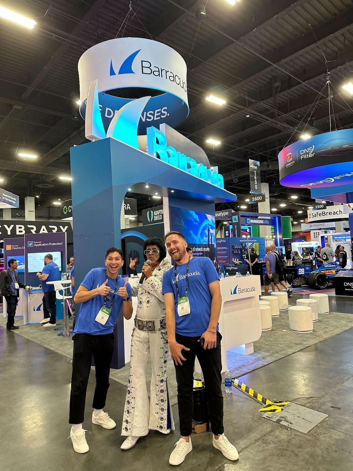 Elvis at the Barracuda booth at Black Hat USA 2023
