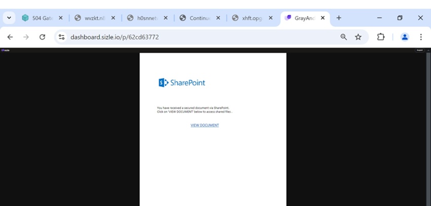 example of a fake file share notification