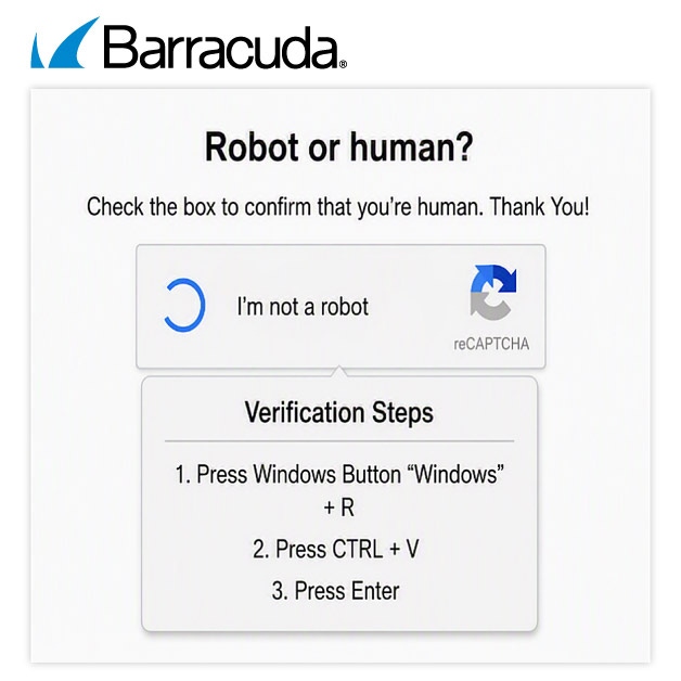 Un esempio di un falso CAPTCHA progettato per indurre gli utenti a eseguire comandi