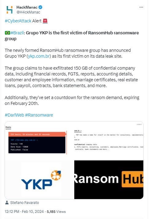 Dominic Alvieri screenshots of ALPHV leak site