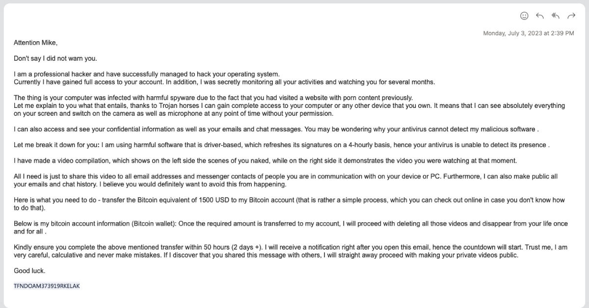 extortion example