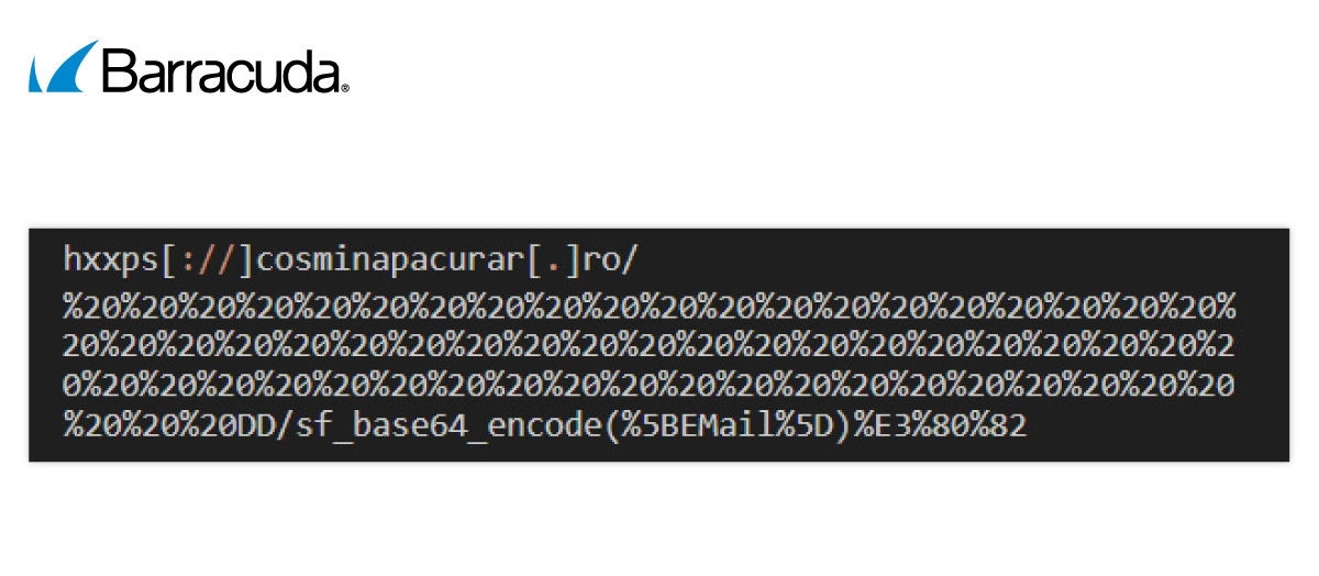 Esempio di URL con uno spazio codificato