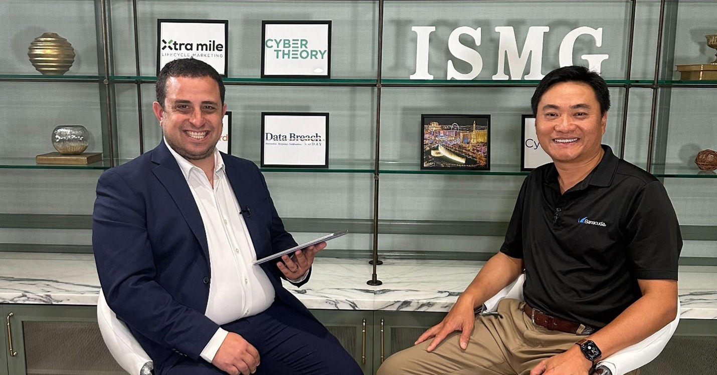 Michael Novinson of ISMG interviews Barracuda CTO Fleming Shi at Black Hat USA 2023