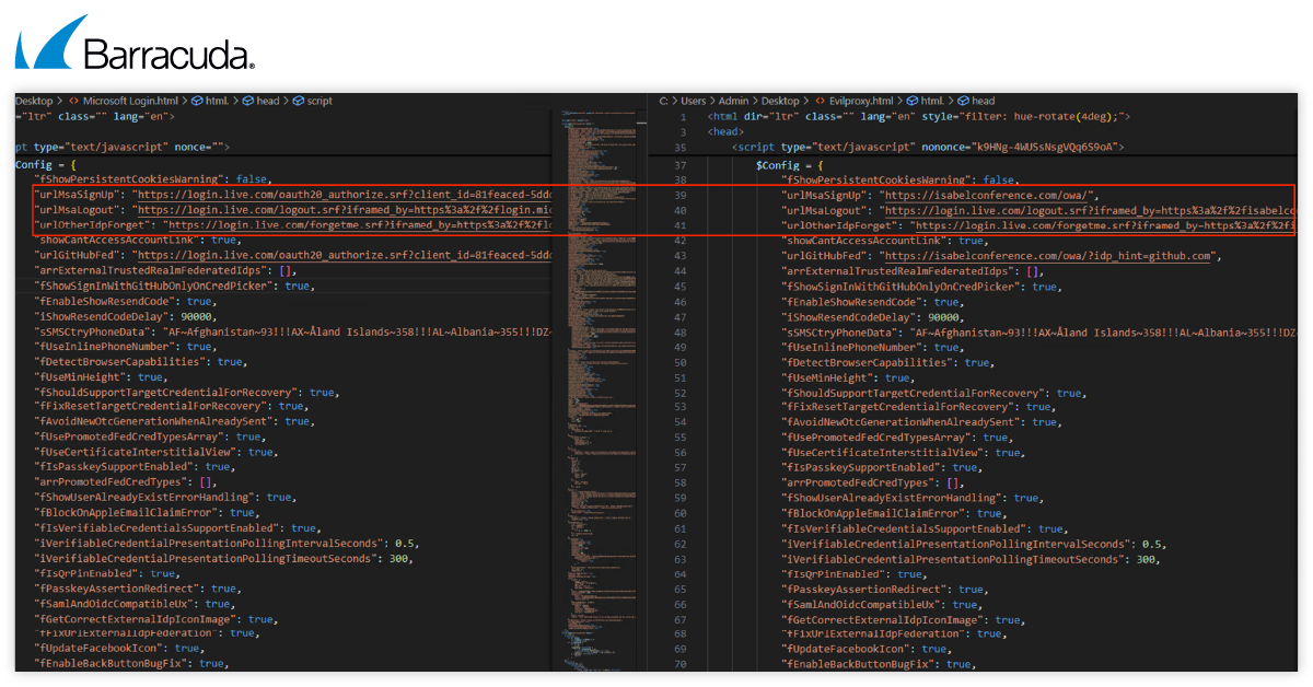 Esempio di codice sorgente EvilProxy