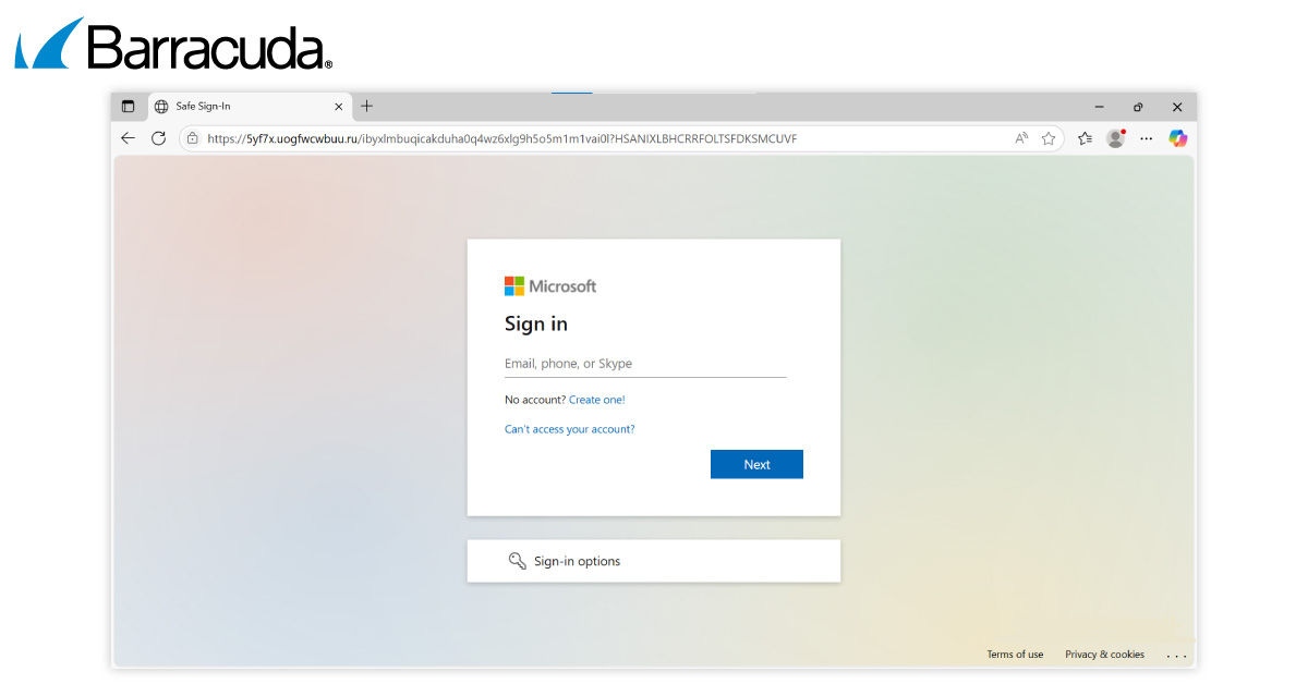 Esempio di una falsa pagina di login Microsoft utilizzata in questi attacchi