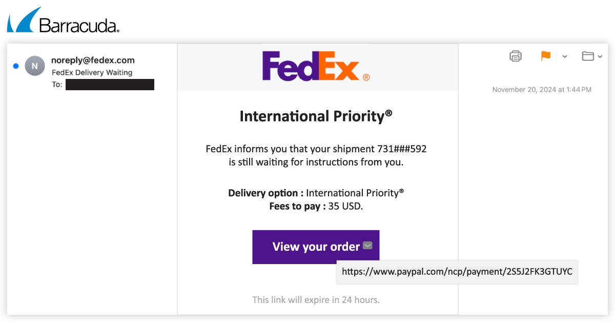 fake FedEx notification scam