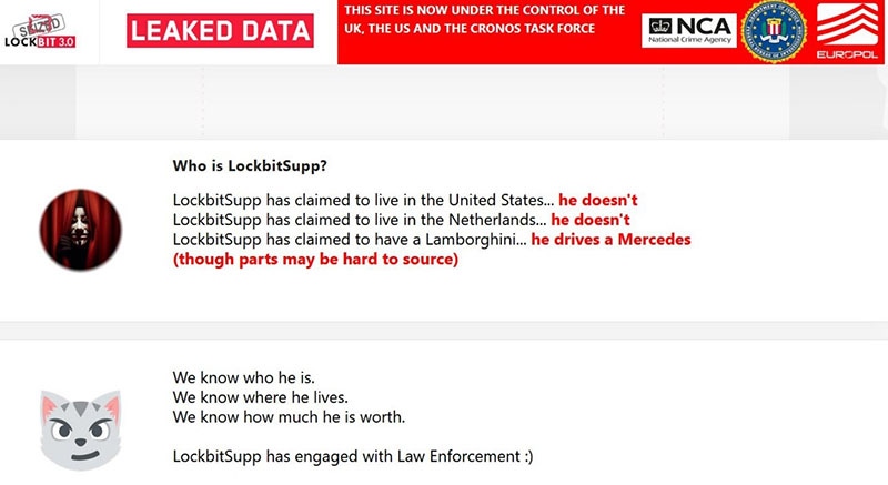 FBI claims to know LockBitSupp identity