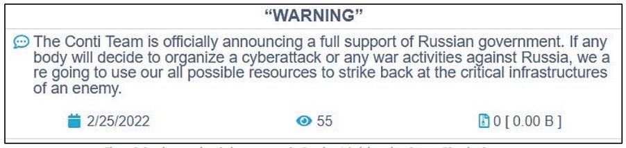 Conti announces support for Russia - Trellix
