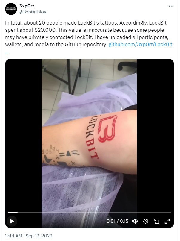 LockBit tattoos