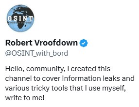 OSINT Without Borders X (formerly Twitter) profile run by Robert Vroofdown