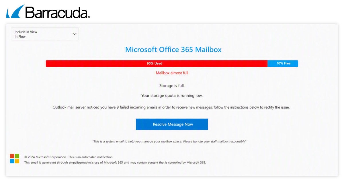 A sample attack email for an AiTM attack