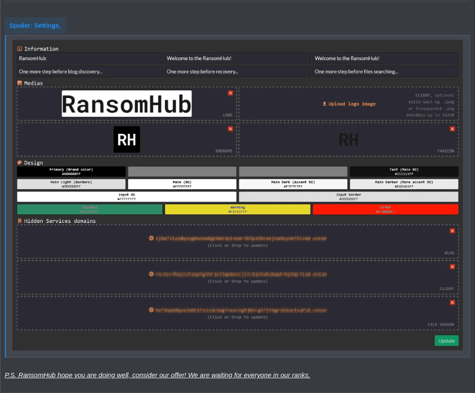 Portale DragonForce realizzato per RansomHub, tramite Guidepoint Security