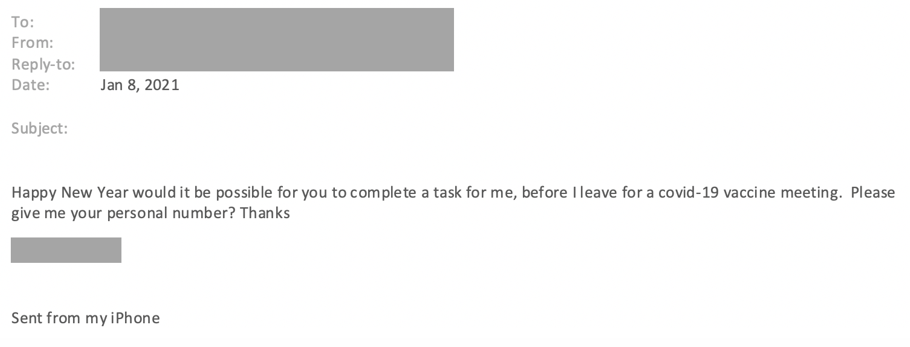 vaccine-related phishing business email compromies